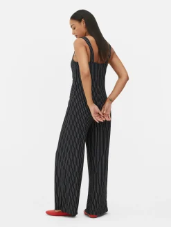 Gestreepte Mouwloze Jumpsuit