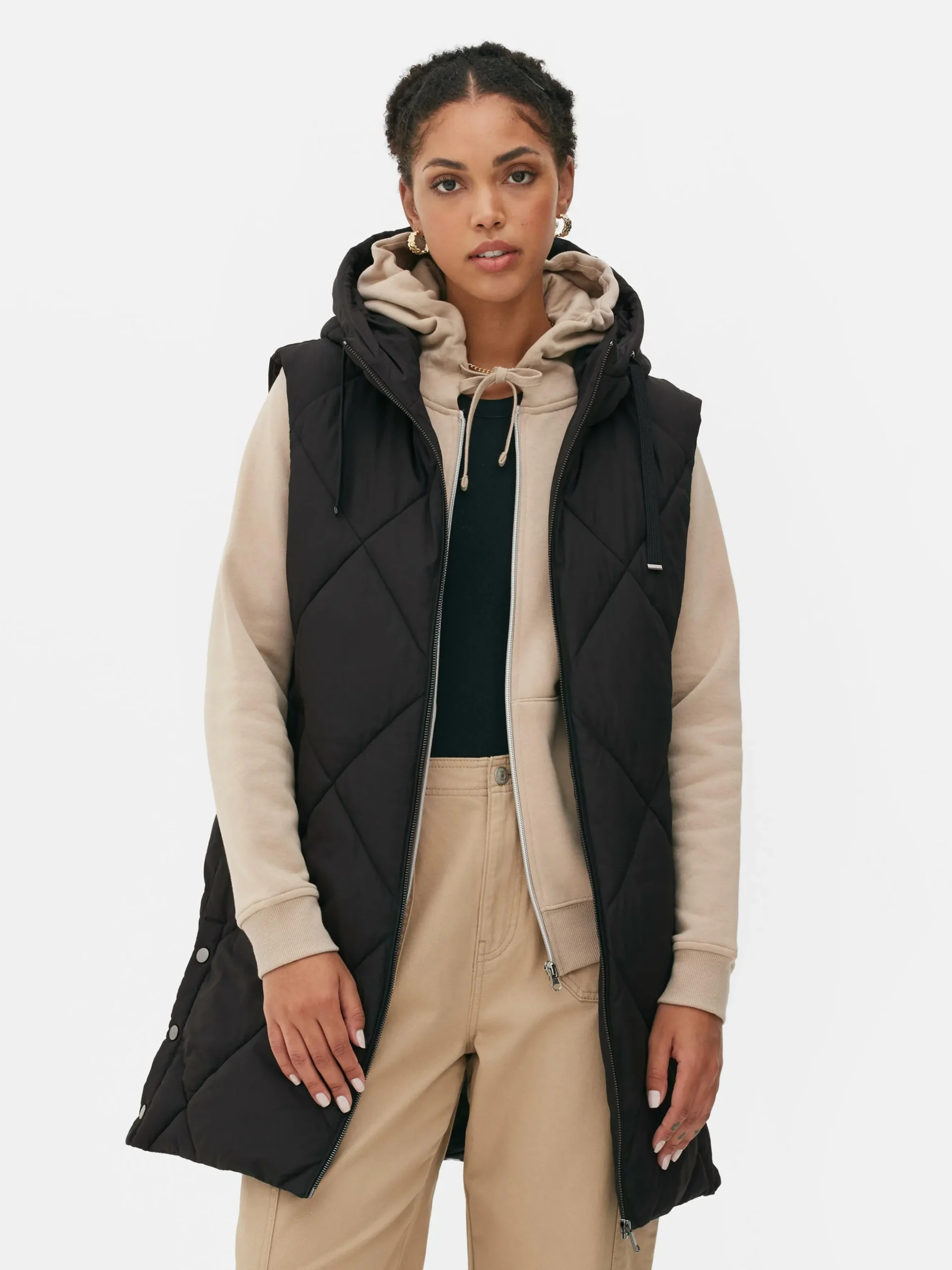 Gewatteerde Bodywarmer Met Capuchon