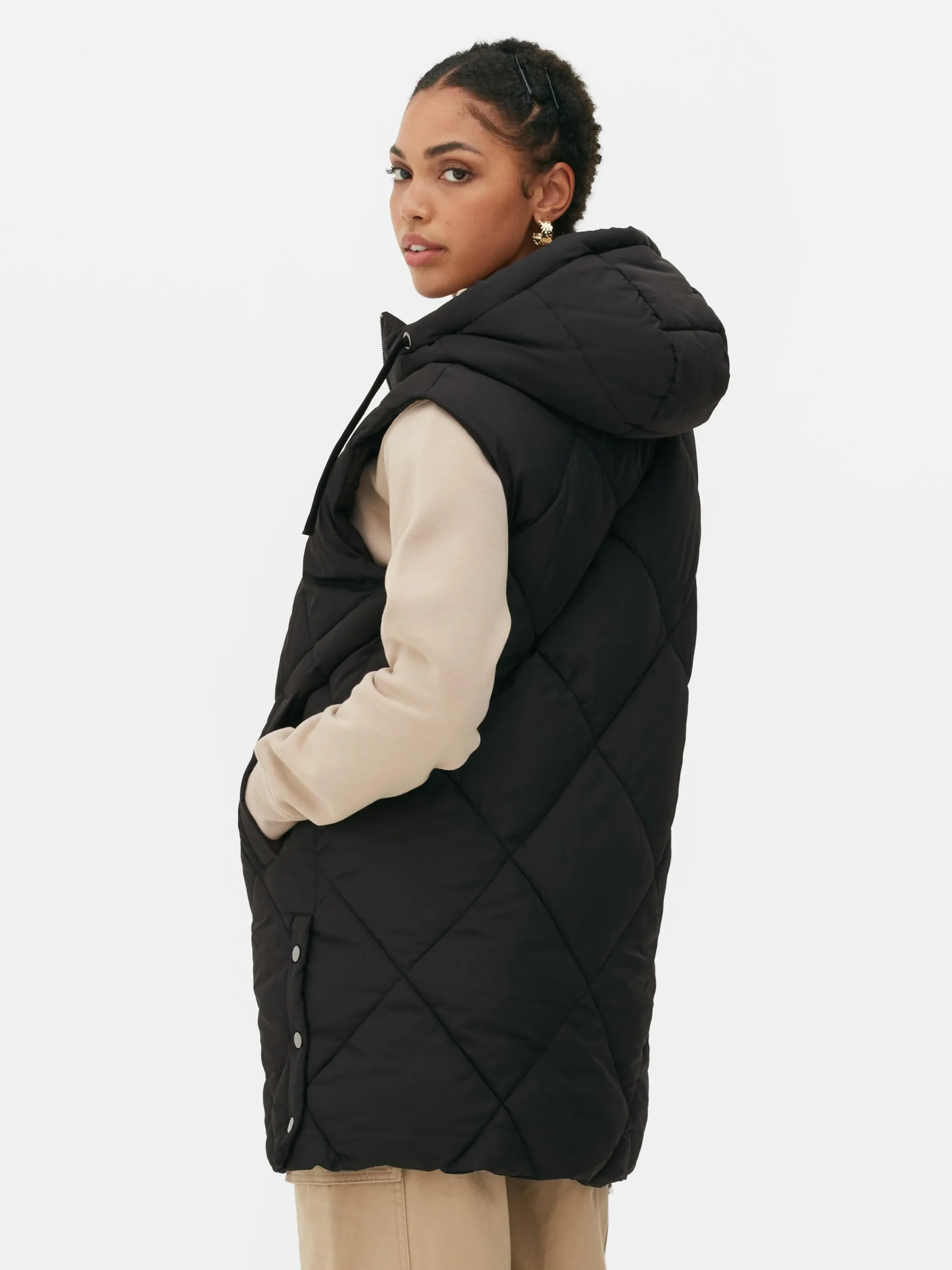 Gewatteerde Bodywarmer Met Capuchon