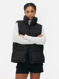 Gewatteerde Bodywarmer Met Opstaande Kraag