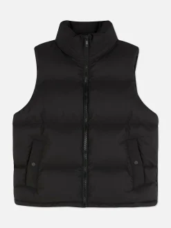 Gewatteerde Bodywarmer Met Opstaande Kraag