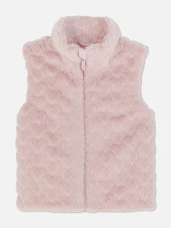 Gilet Van Imitatiebont Met Hartjestextuur