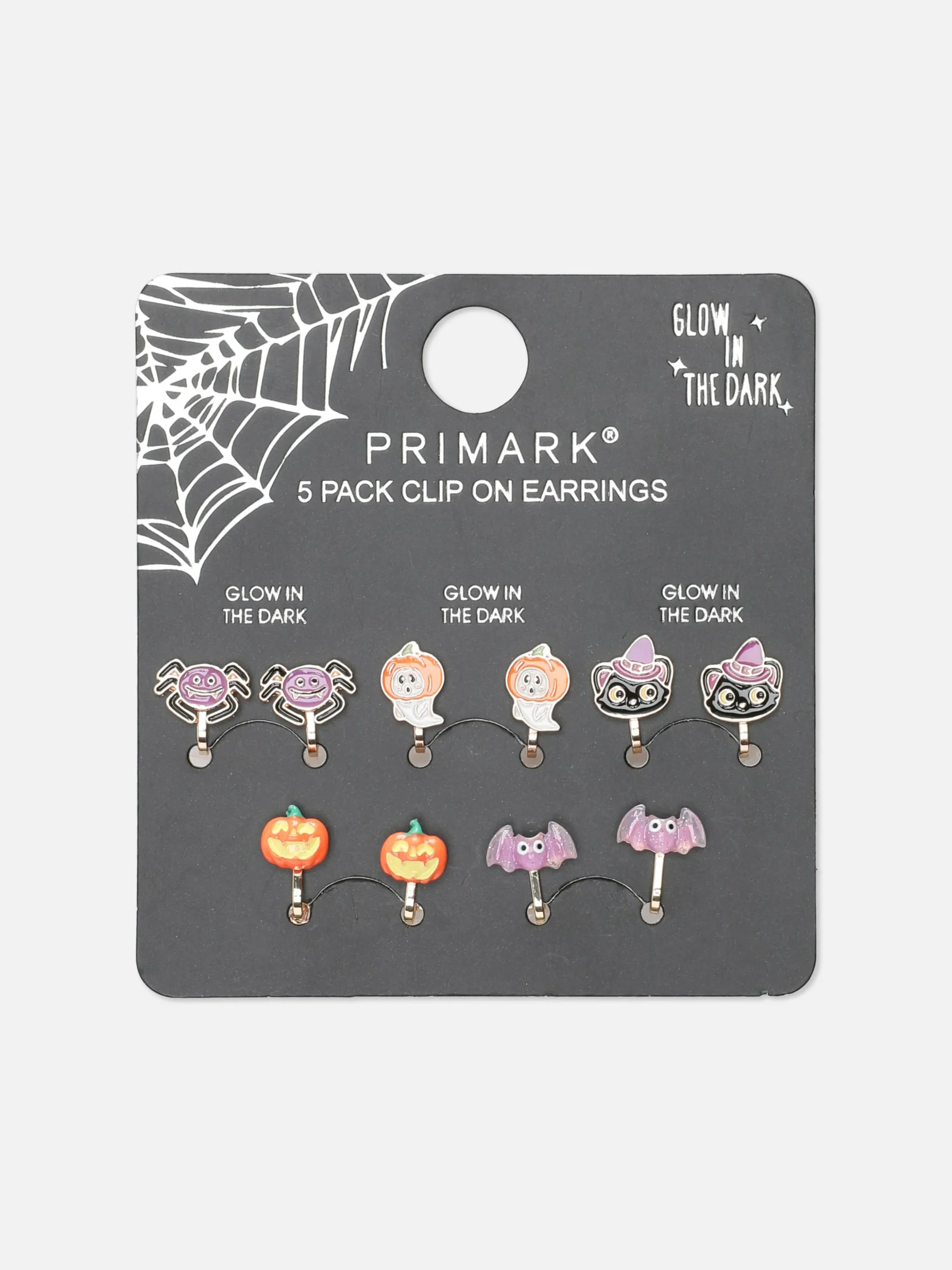 Glow-in-the-Dark Halloween-oorclips, Set Van 5