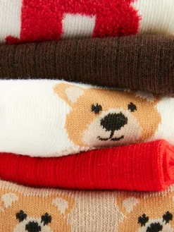 Halfhoge Sokken Met Berenprint, 5 Paar