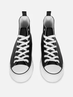 Hoge Sneakers Van Imitatieleer Met Flatformzool