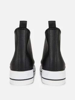 Hoge Sneakers Van Imitatieleer Met Flatformzool