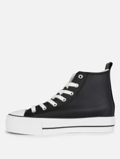 Hoge Sneakers Van Imitatieleer Met Flatformzool
