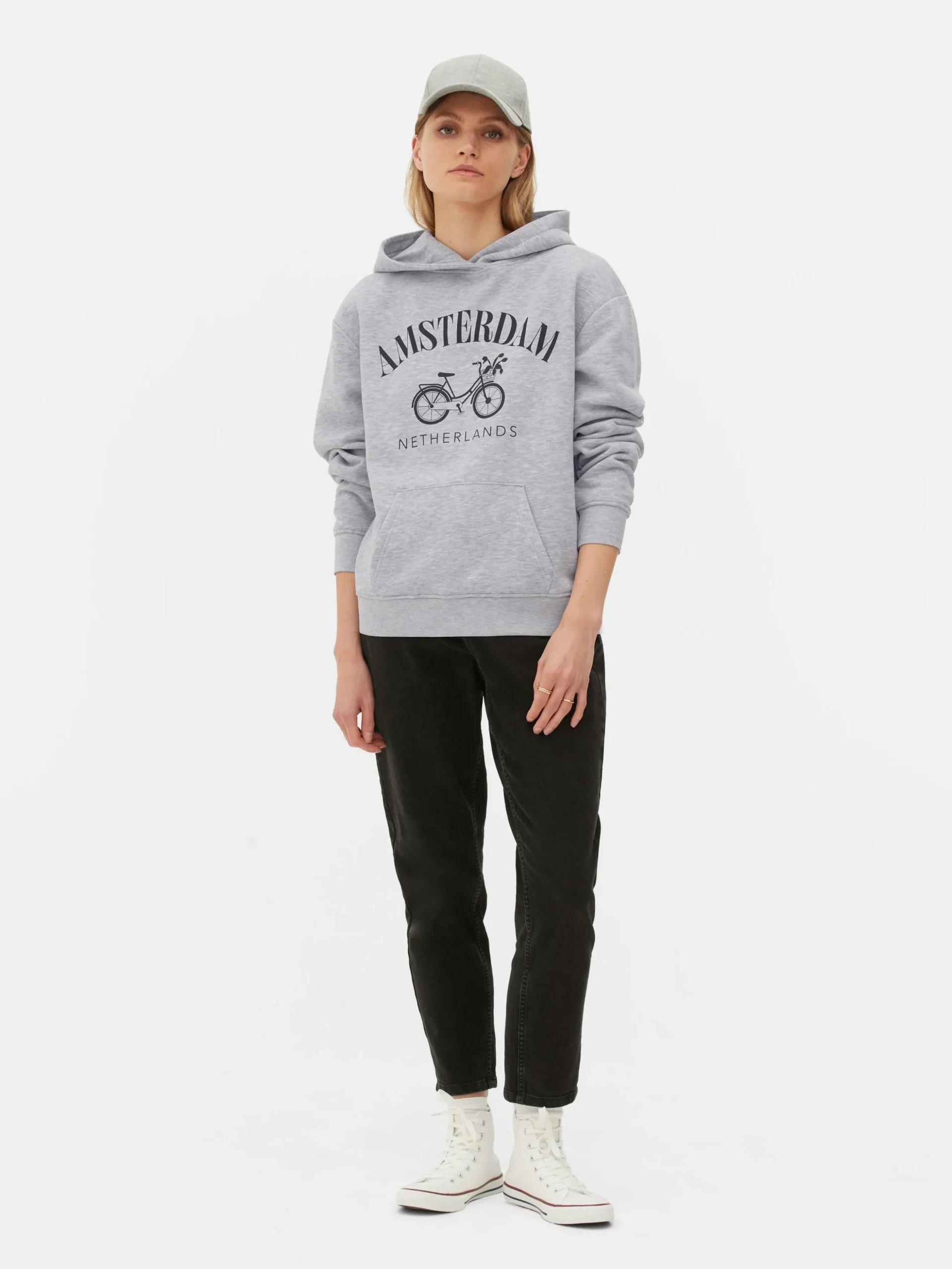 Hoodie Met Print Amsterdam En Fiets