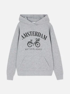 Hoodie Met Print Amsterdam En Fiets