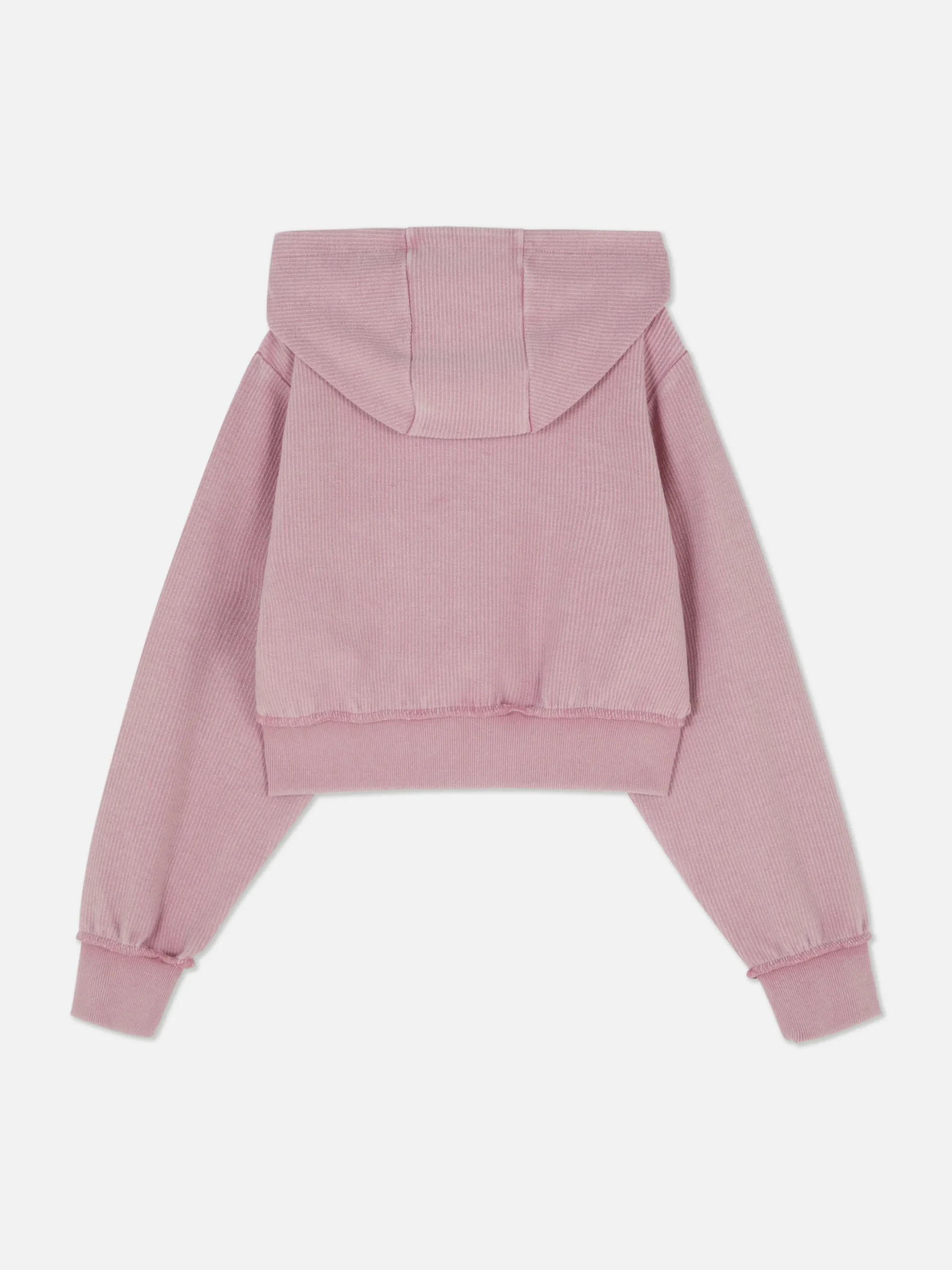 Hoodie Van Ribstof Met Rits