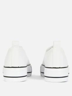 Imitatieleren Lage Sneakers Met Plateauzool