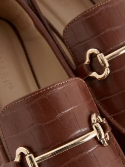 Imitatieleren Loafers Met Paardenbit