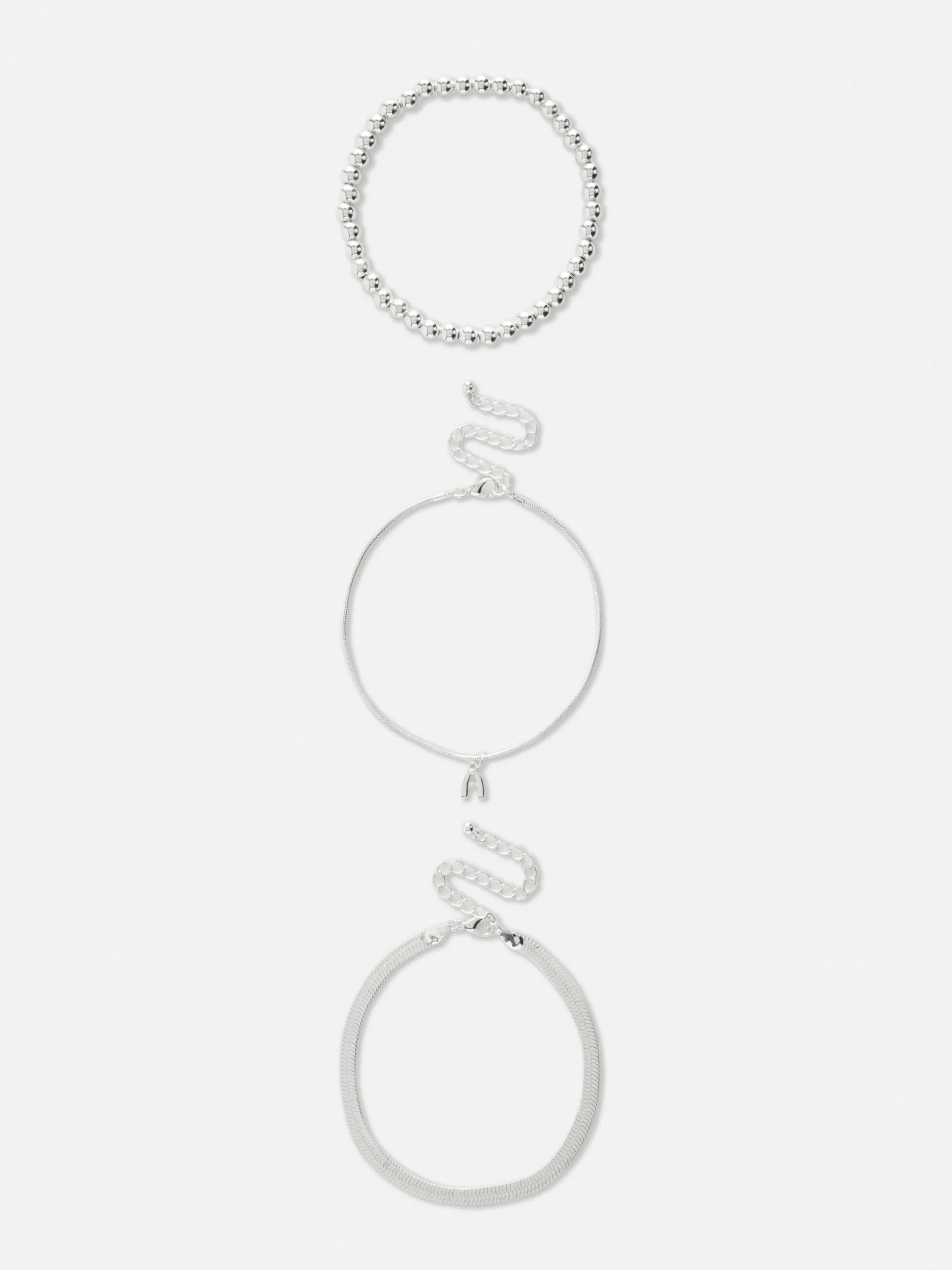 Infinity-enkelbandjes Met Initiaal, Set Van 3