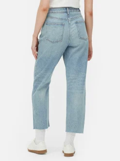 Jeans Met Rechte Pijpen En Korte Zoom