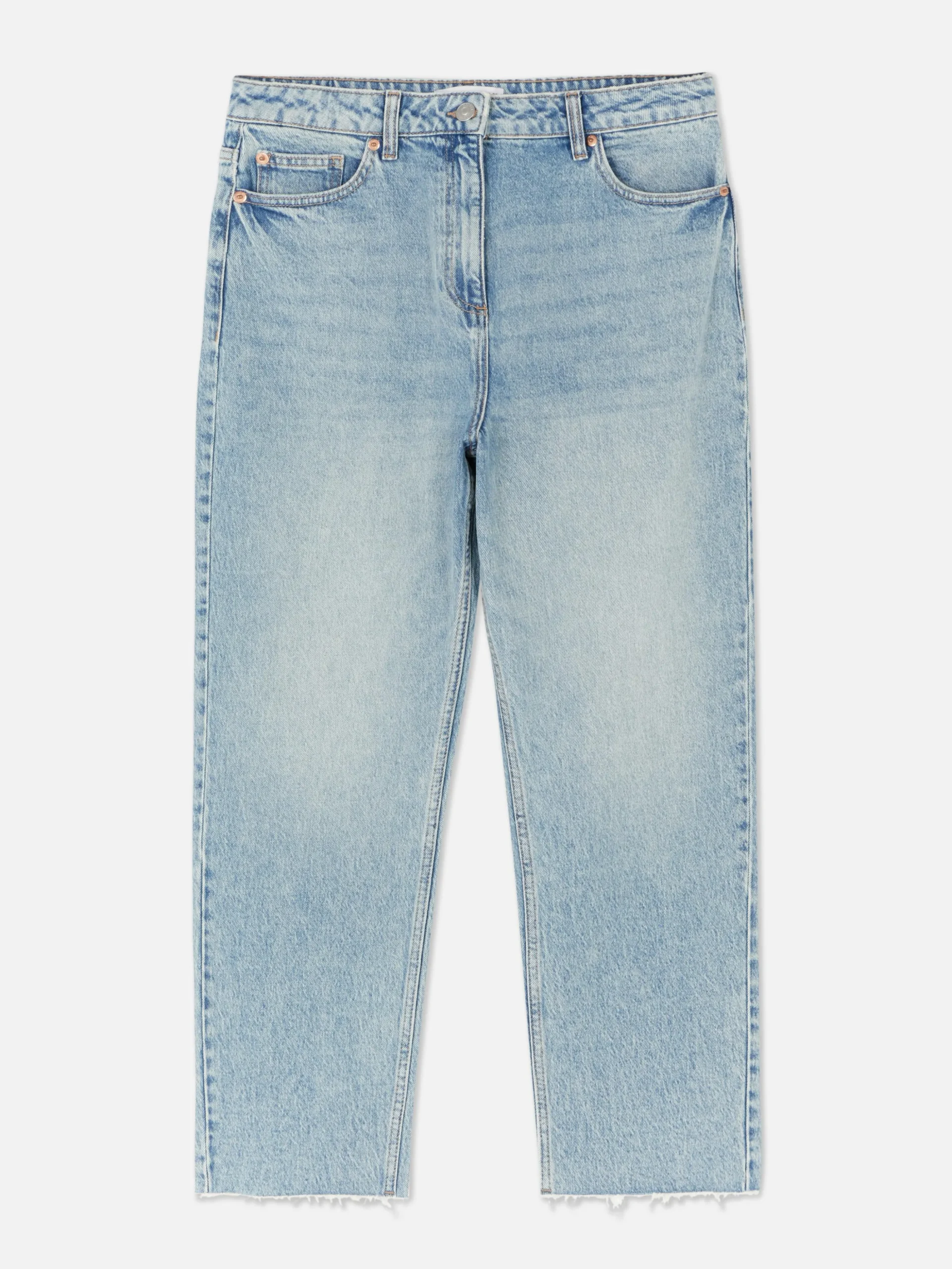 Jeans Met Rechte Pijpen En Korte Zoom