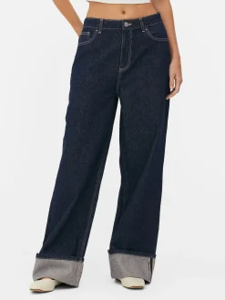 Jeans Met Wijde Pijpen Met Omslag
