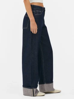 Jeans Met Wijde Pijpen Met Omslag