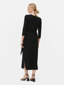 Jersey Jurk Met Strikdetail Aan Zijkant The Edit