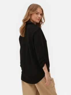 Jersey Overhemd Met Lange Mouwen