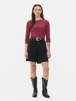 Jersey Top Met Stretch En Lange Mouwen