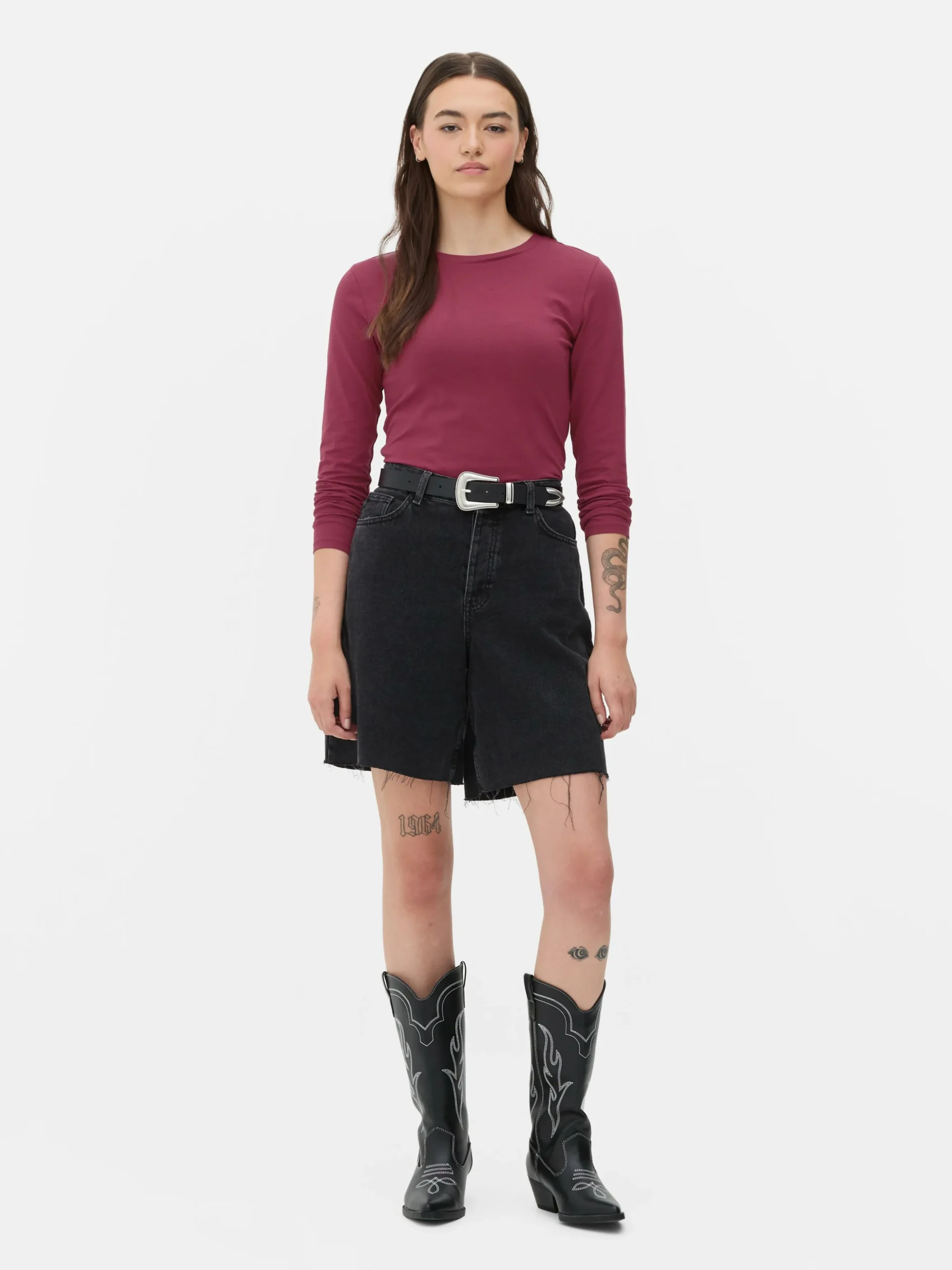 Jersey Top Met Stretch En Lange Mouwen