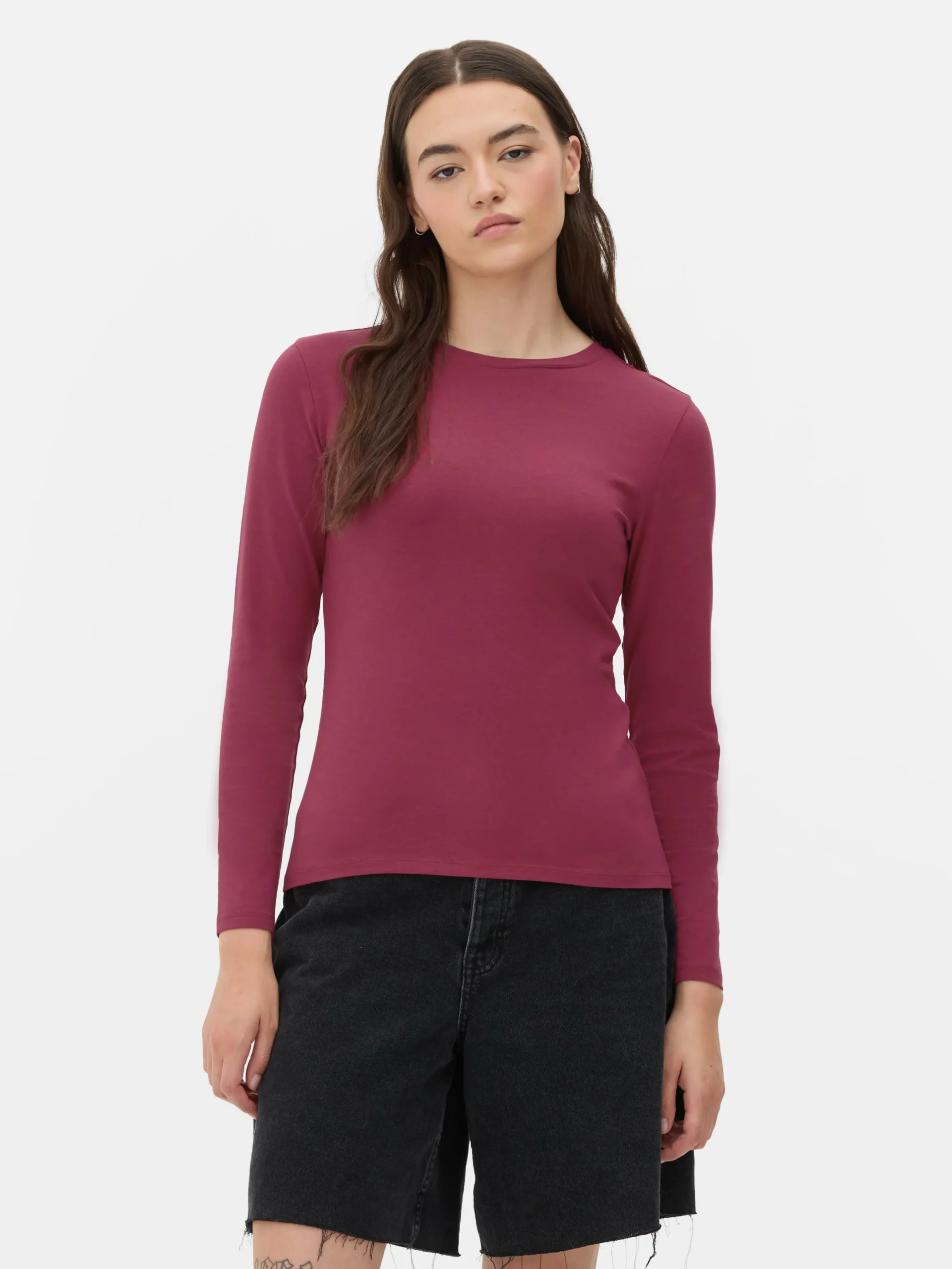 Jersey Top Met Stretch En Lange Mouwen