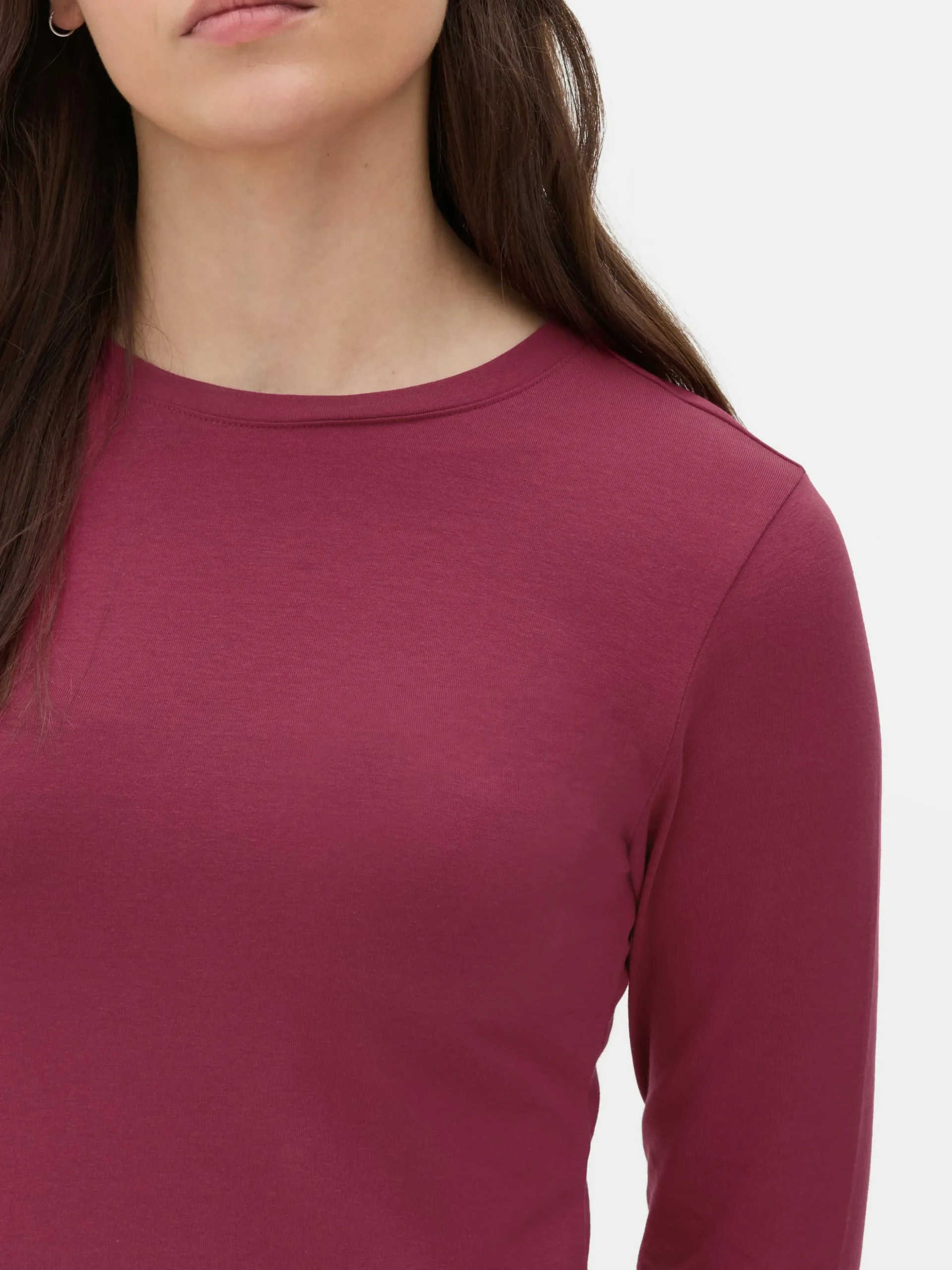 Jersey Top Met Stretch En Lange Mouwen