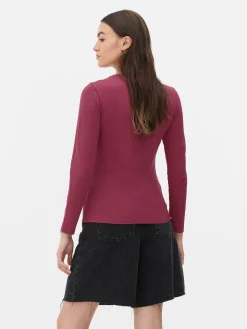 Jersey Top Met Stretch En Lange Mouwen