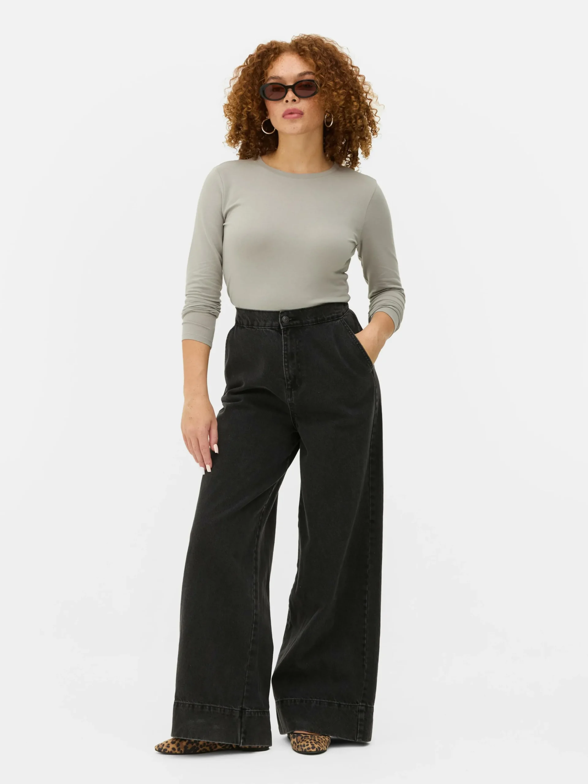Jersey Top Met Stretch En Lange Mouwen
