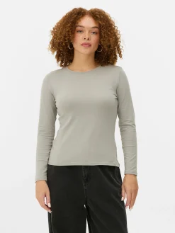 Jersey Top Met Stretch En Lange Mouwen