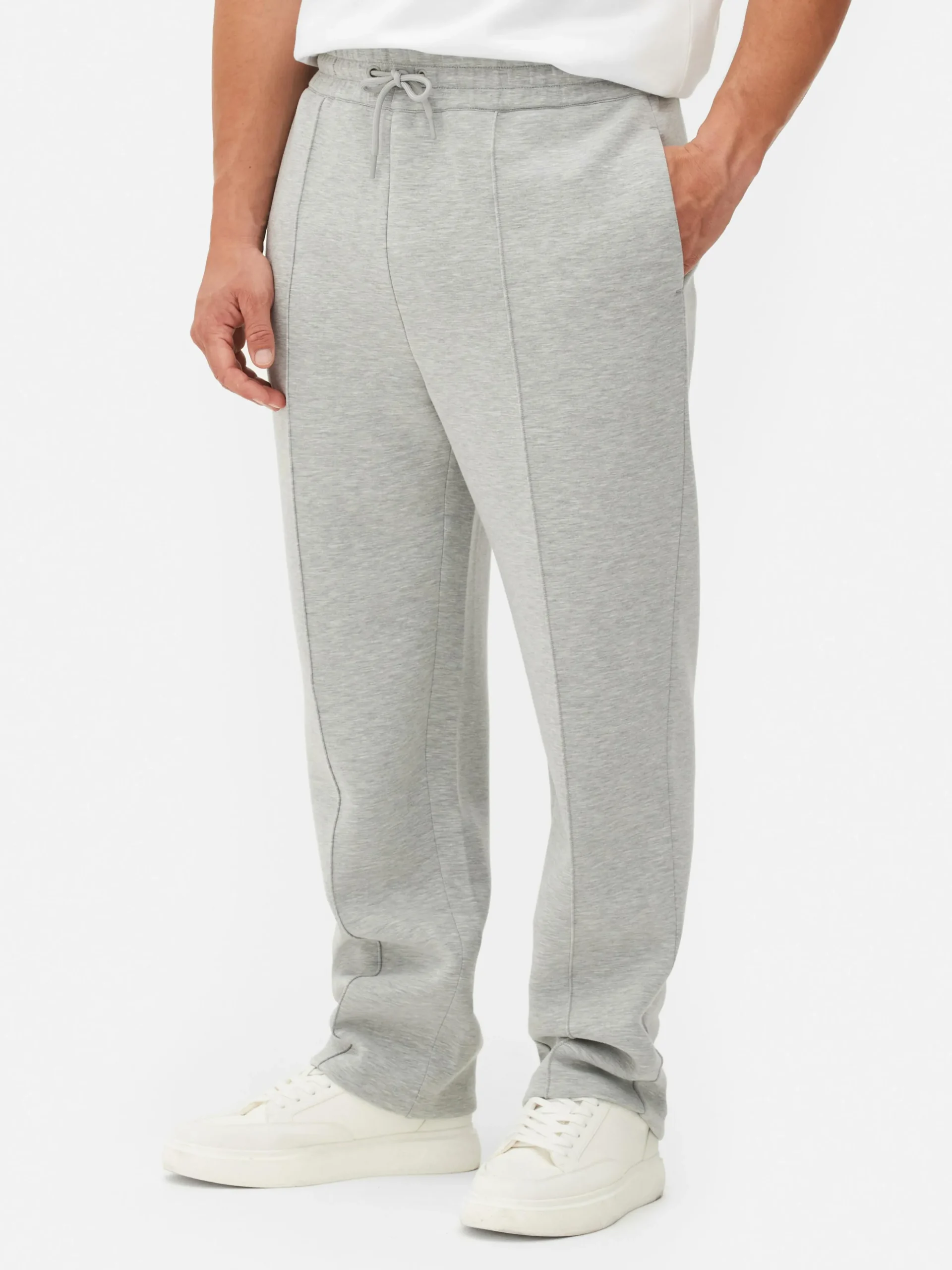 Joggingbroek Met Gepaspelde Naad En Rechte Pijp Kem