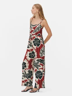 Jumpsuit Met Strikceintuur En Crêpetextuur