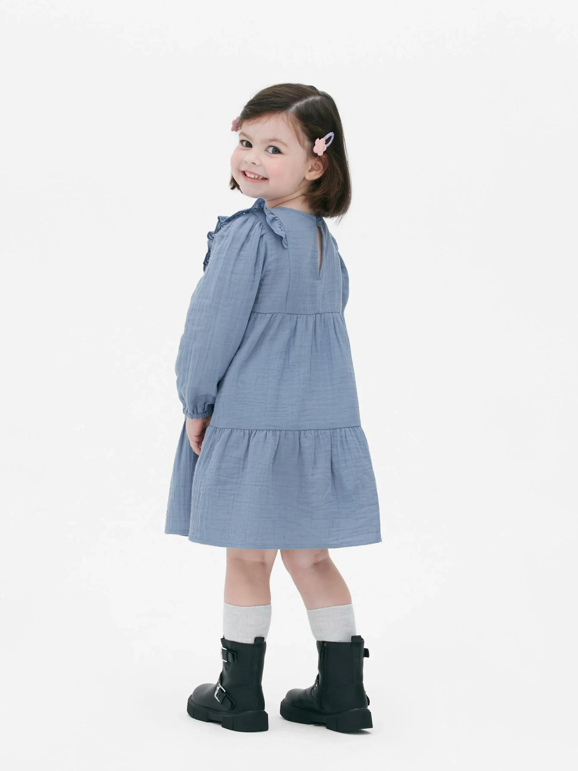 Jurk Met Broderie Anglaise En Stroken