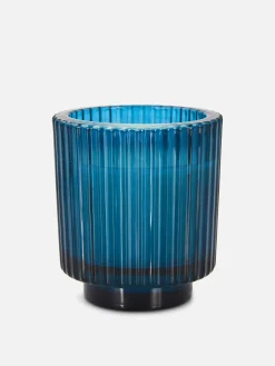 Kaars In Gecanneleerd Glas