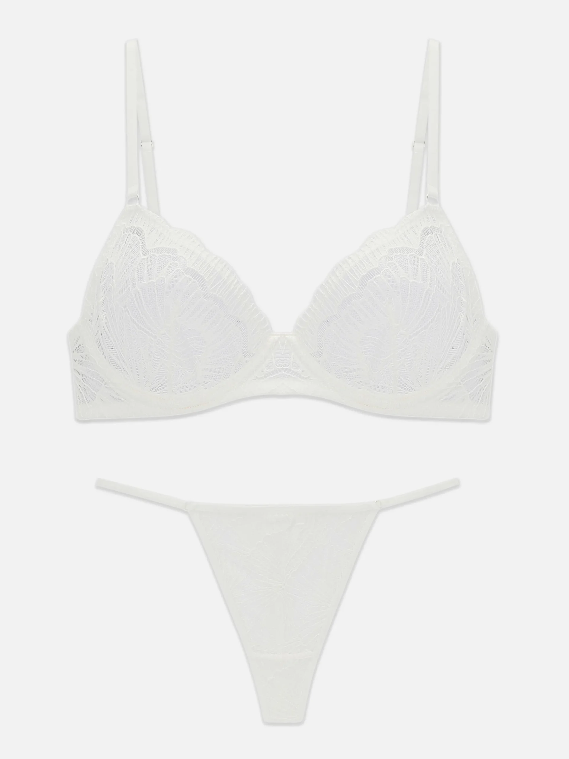 Kanten Beha Zonder Vulling En G-string, Set