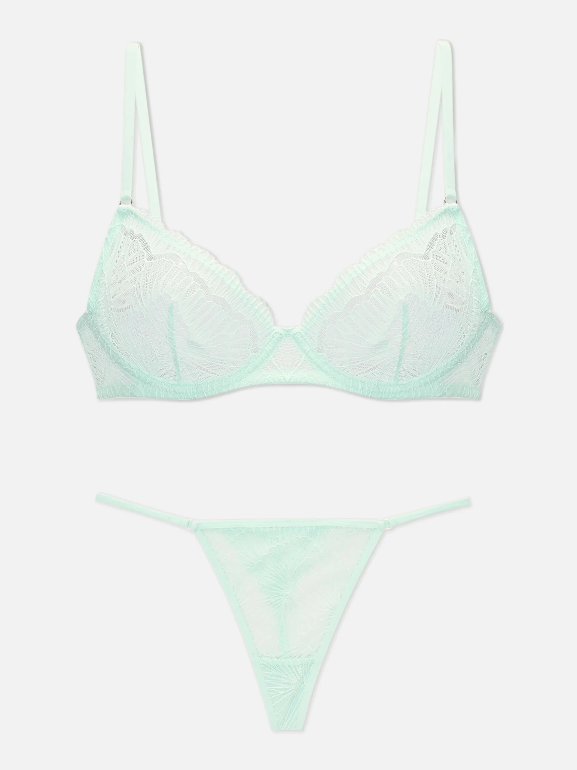 Kanten Beha Zonder Vulling En G-string, Set
