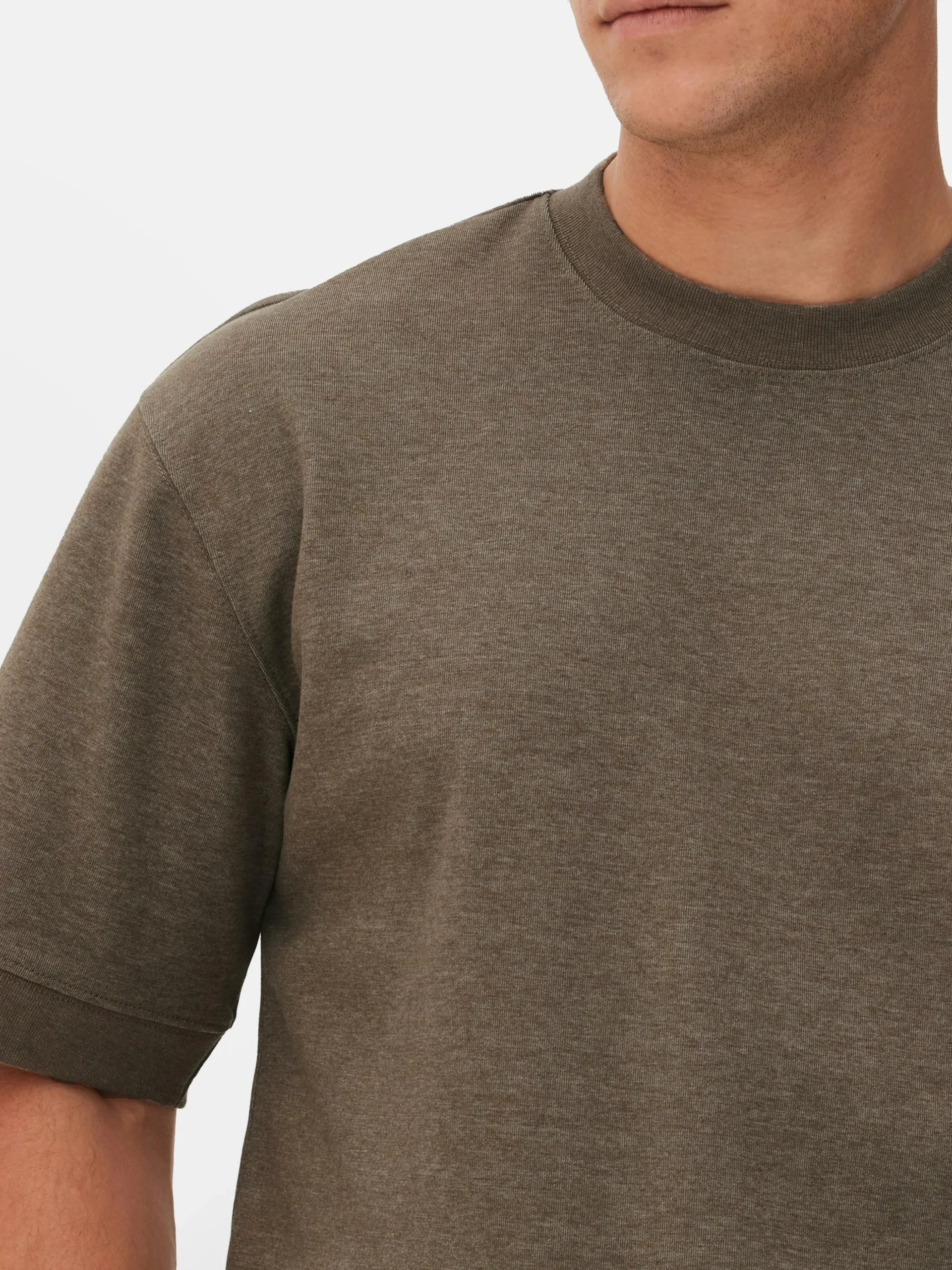 Kem T-shirt Met Ronde Hals