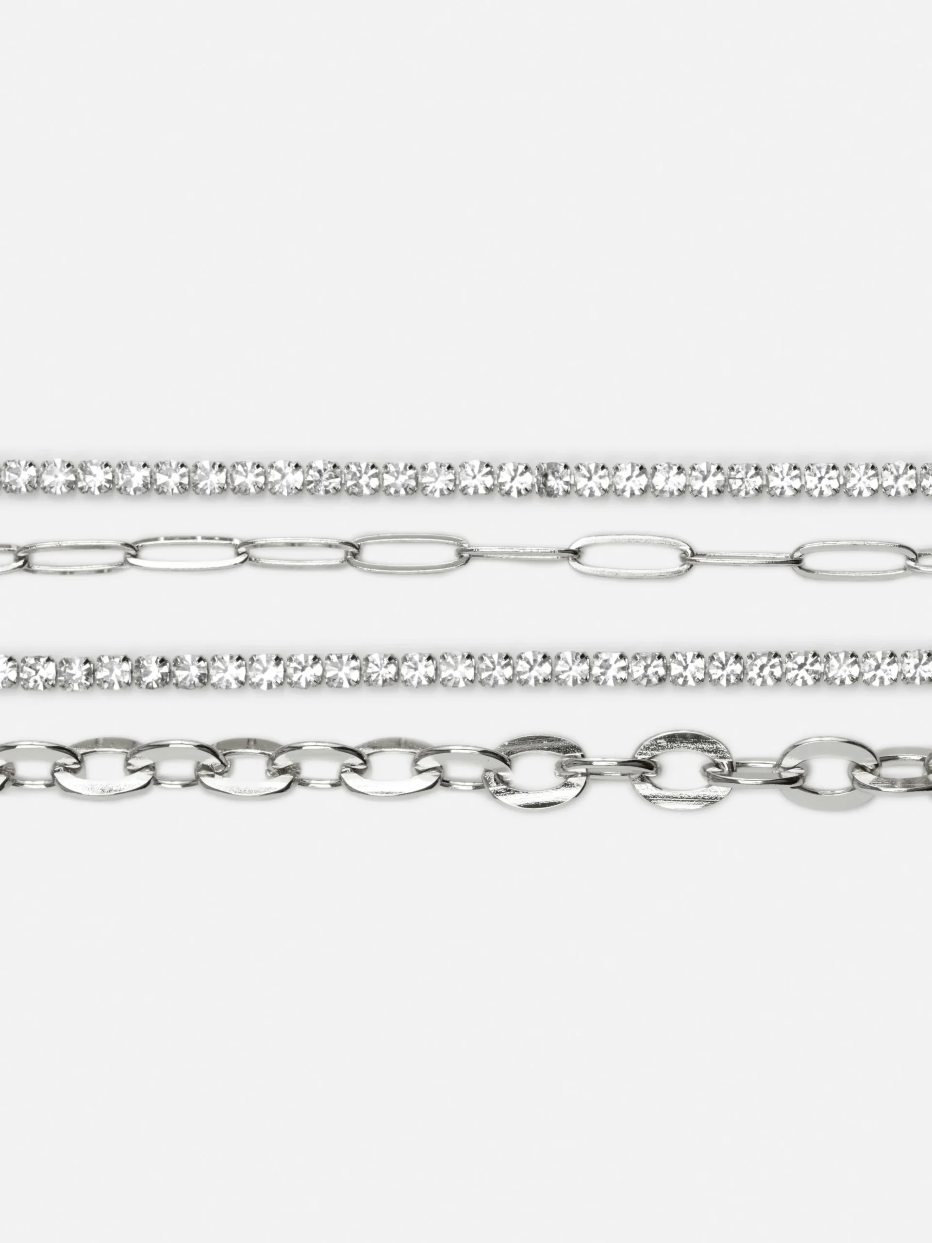 Kettingarmbanden Met Stras, Set Van 4