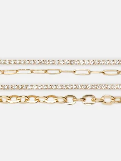Kettingarmbanden Met Stras, Set Van 4