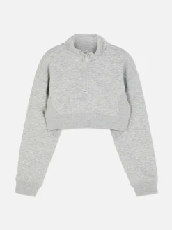 Kort Sweatshirt Met Opstaande Kraag