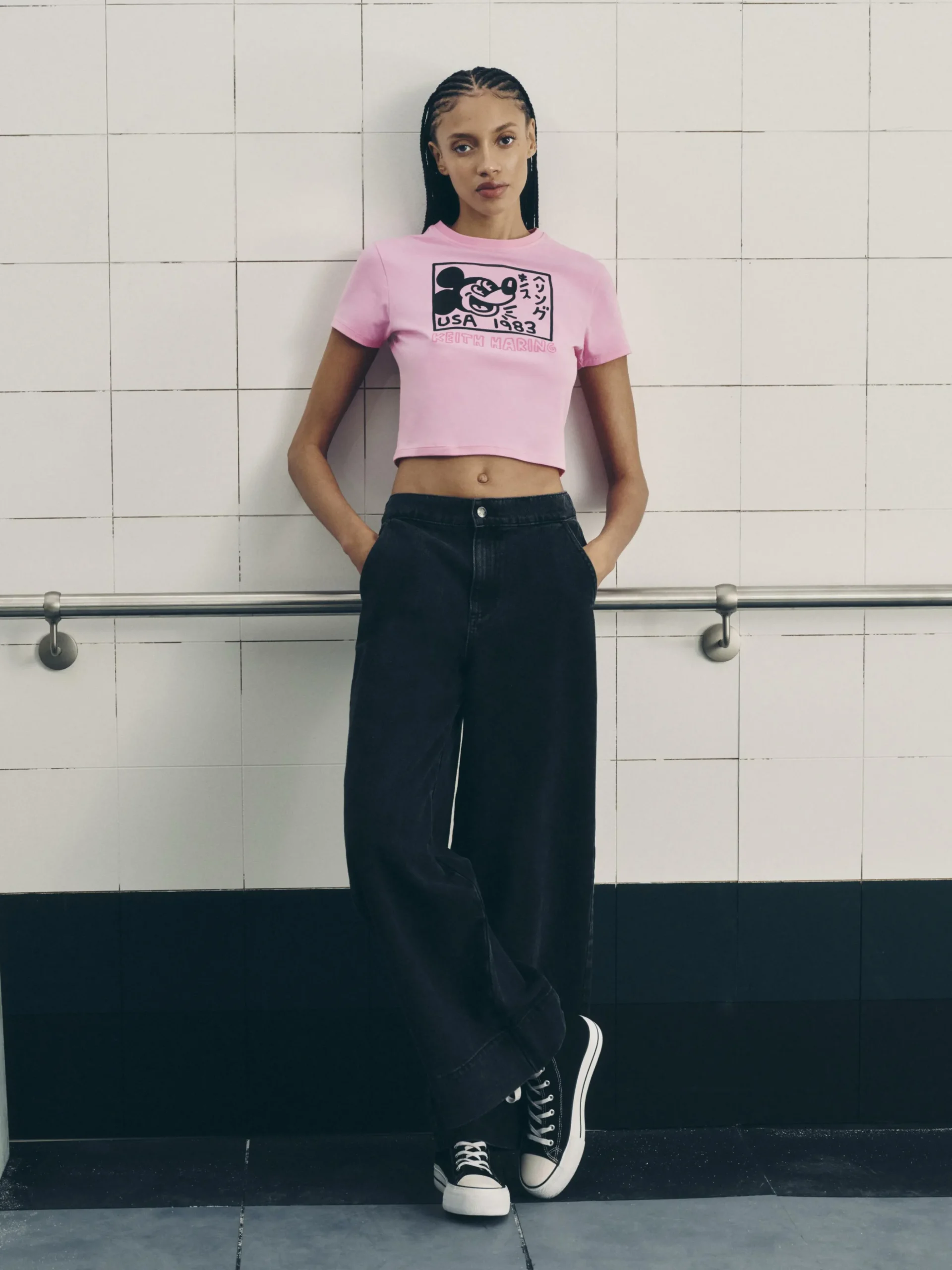 Kort T-shirt Disney's Mickey Mouse X Keith Haring
