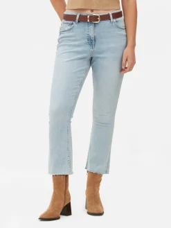 Korte Jeans Met Wijd Uitlopende Pijpen