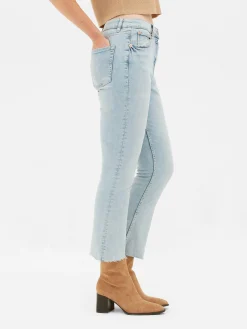 Korte Jeans Met Wijd Uitlopende Pijpen