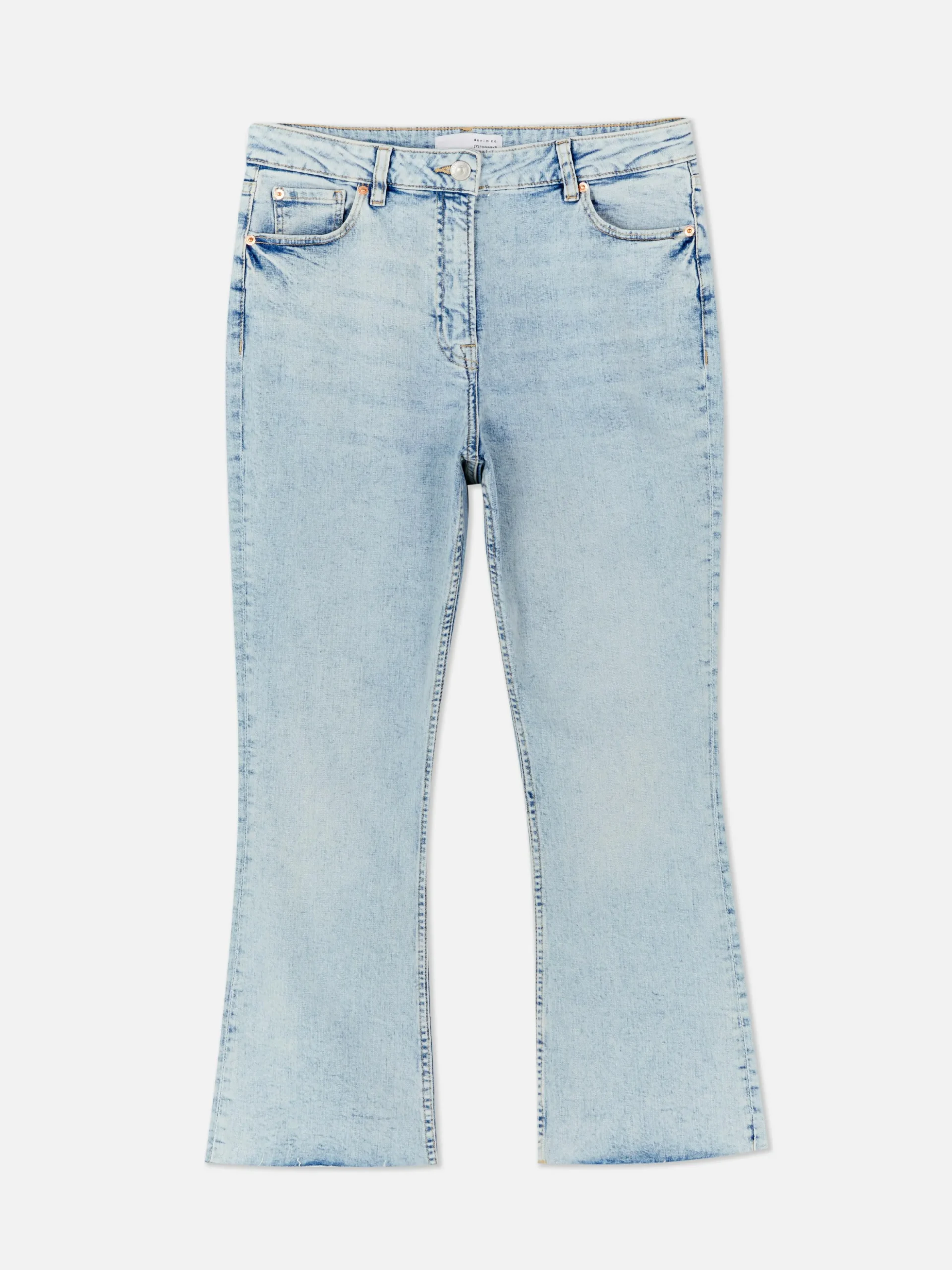 Korte Jeans Met Wijd Uitlopende Pijpen