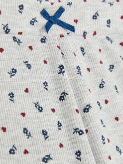 Korte Pyjamabroek Met Geschulpte Zoom En Bloemen