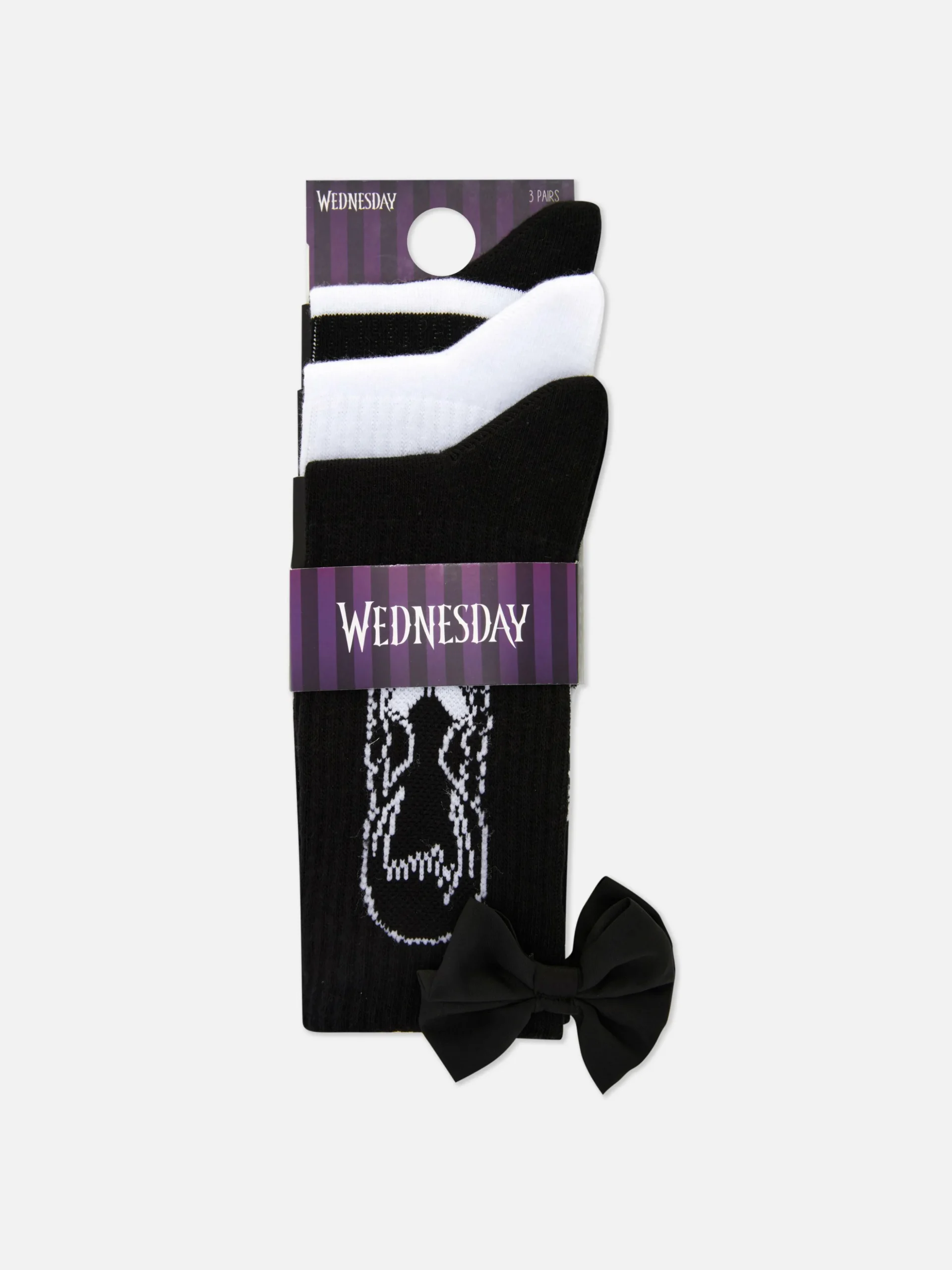 Korte Sokken Wednesday Addams, 3 Paar