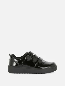 Lakleren Sneakers Met Drie Bandjes