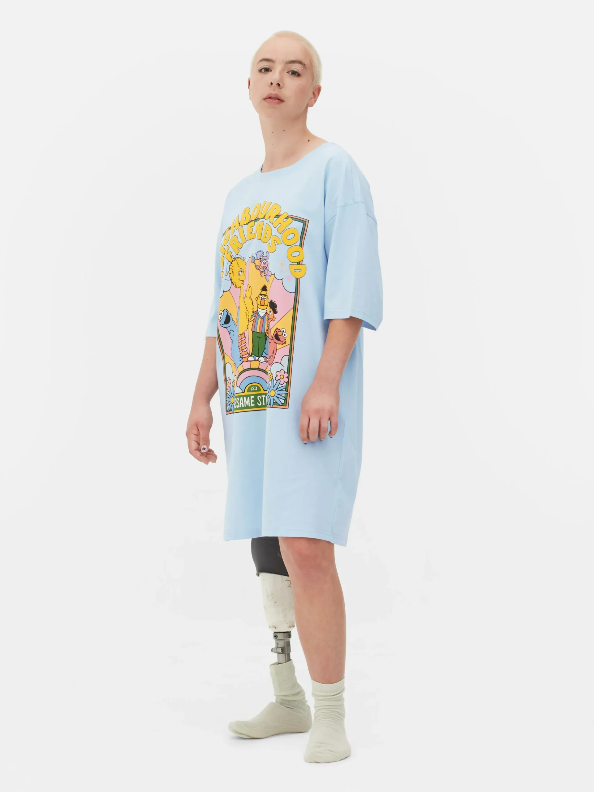 Lang Oversized Slaap-T-shirt Sesamstraat