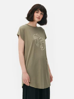 Lang T-shirt Met Ronde Hals