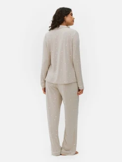 Lange Boyfriend-pyjama Met Patroon